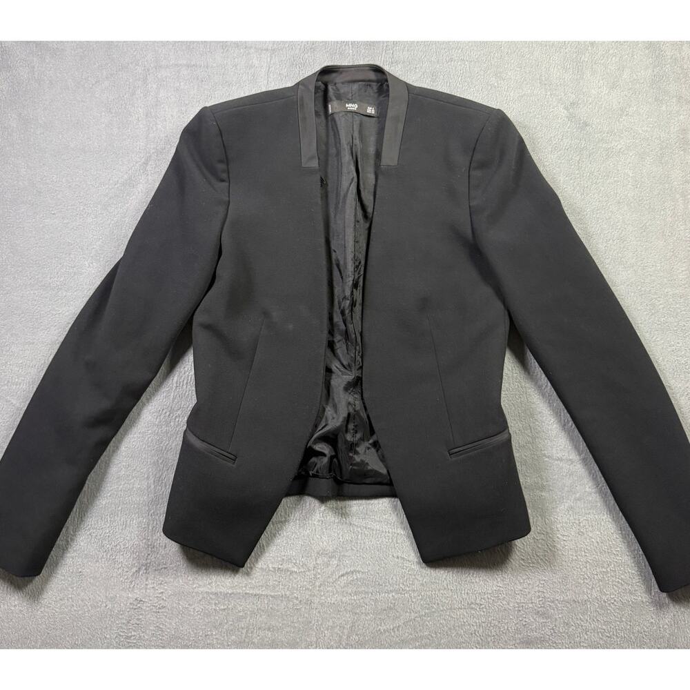 MNG Black Open Front Tailored Blazer Jacket Women’s Small Long Sleeve Workwear